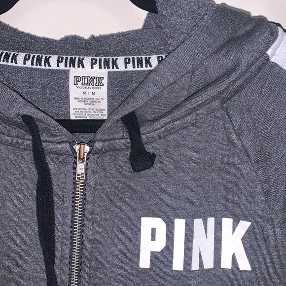 PINK Gray Zip-Up - Picture 2 of 3
